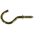 Midwest Fastener 9/16" x 1" Brass Cup Hooks 15PK 62665